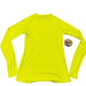 Five12 S.Cafe Performance Shirt Mens Medium Neon Lime Green Long Sleeve UV